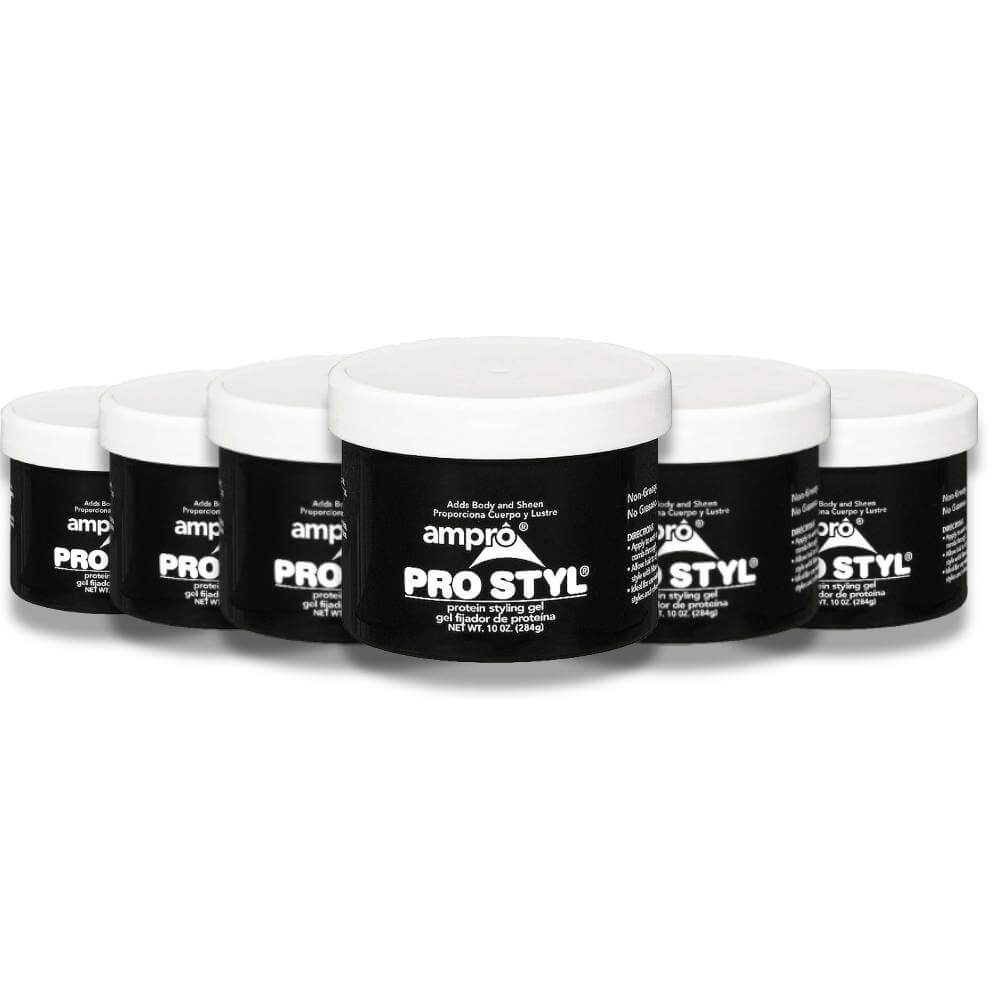 Ampro - Pro Style, Protein Hair Styling Gel - 10 Oz - 6 Pack
