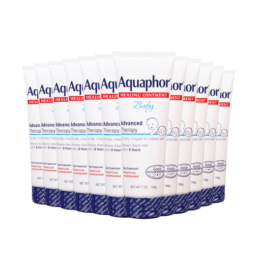 Aquaphor Baby Healing Ointment Advanced Therapy Skin Protectant - Dry Skin and Diaper Rash Ointment - 7oz- 12 Pack