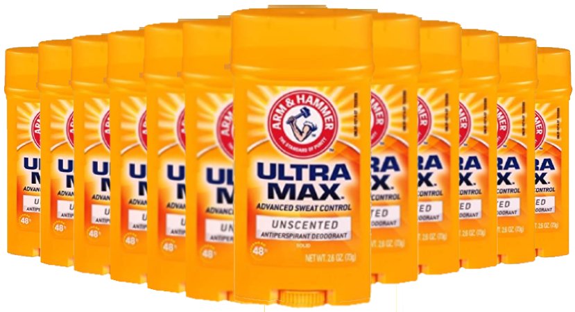 Arm & Hammer Deodorant UltraMax Invisible Solid Unscented, 2.6 oz - 12 Pack