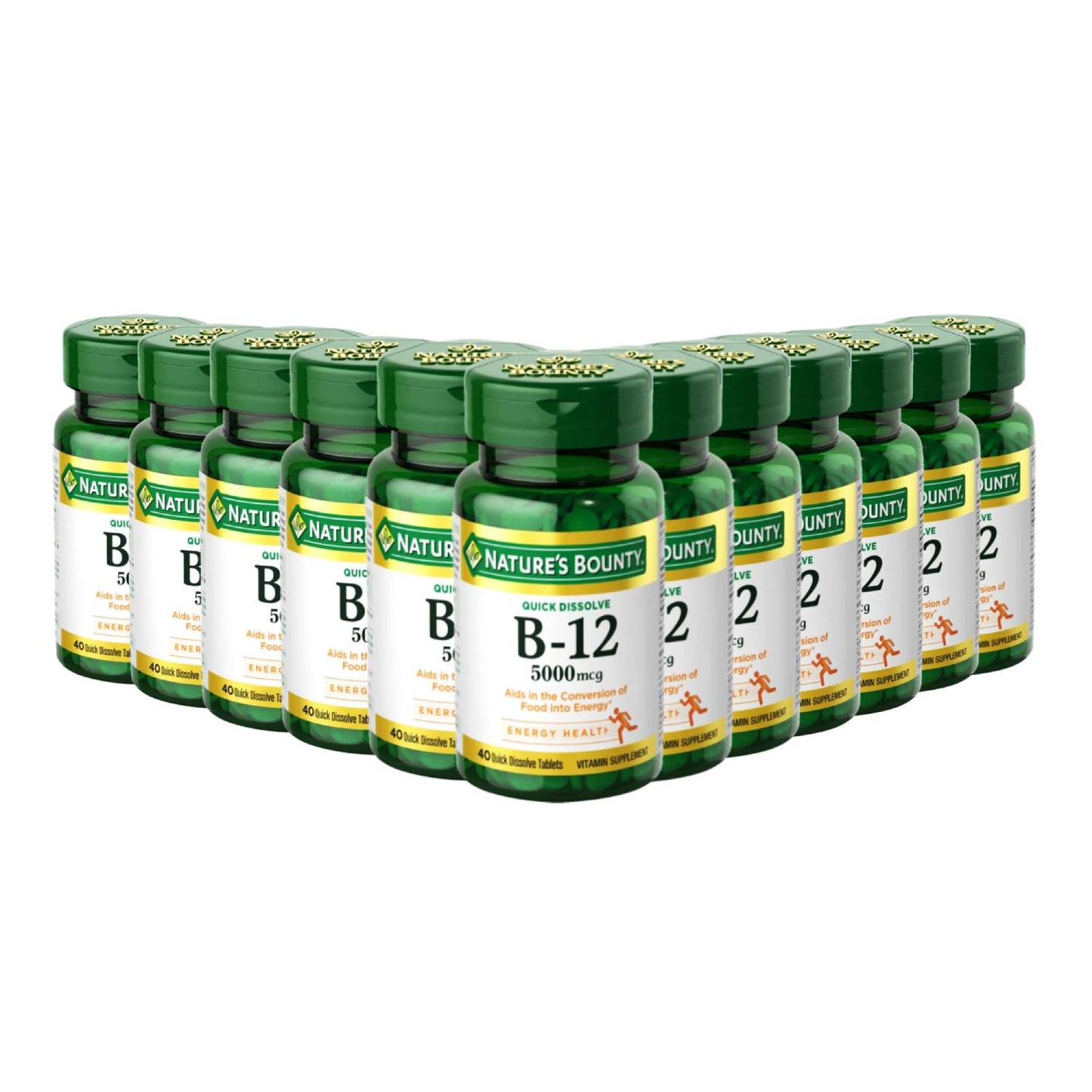 Nature's Bounty Vitamin B12 5000 mcg Quick Dissolve Tablets - 40 ct ea - 12 Pack