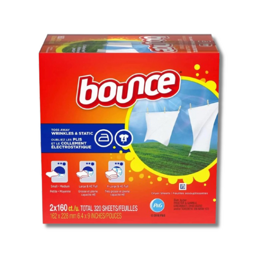 Bounce Fabric Softener Dryer Sheet Outdoor Fresh - 320 ct - 2 Pack