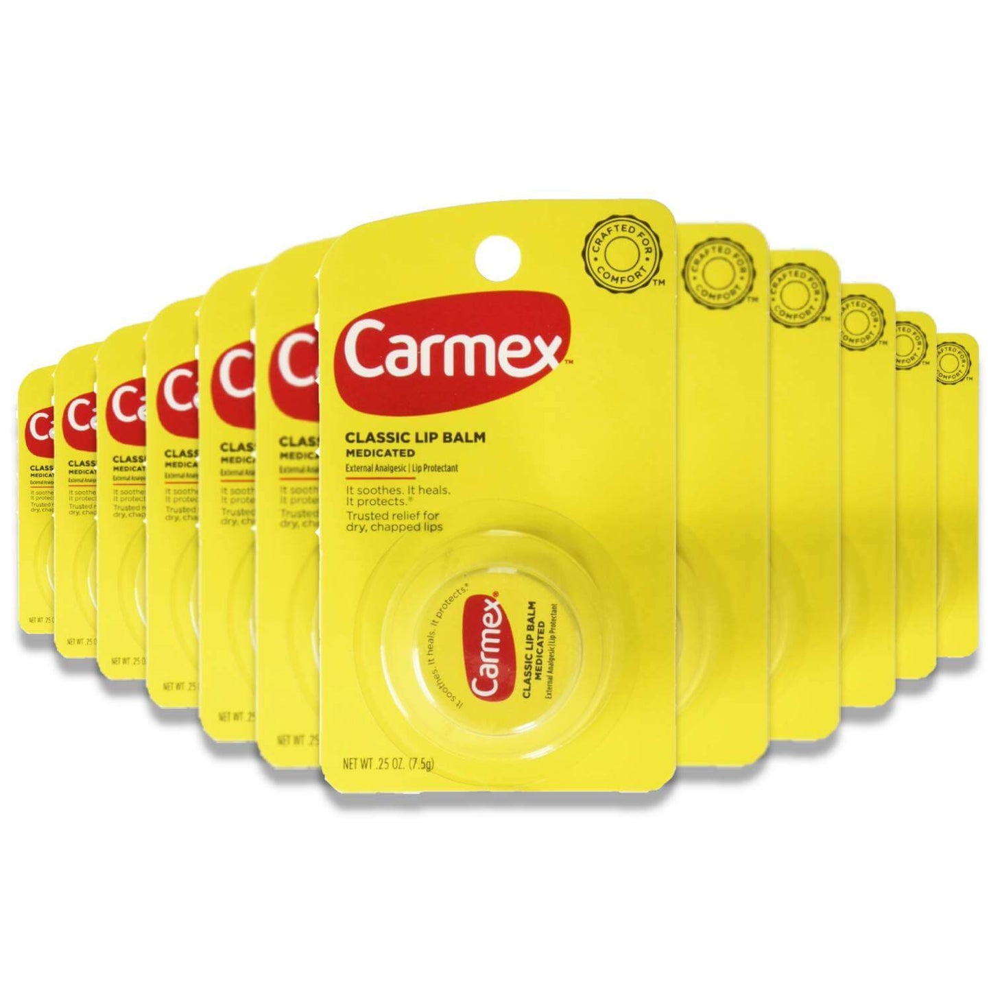 Carmex - Classic Lip Balm Medicated - 0.25 Oz - 12 Pack