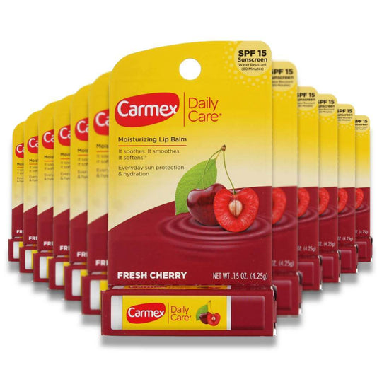 Carmex - Click-Stick Moisturizing Lip Balm SPF 15 Cherry - 0.15 Oz - 12 Pack