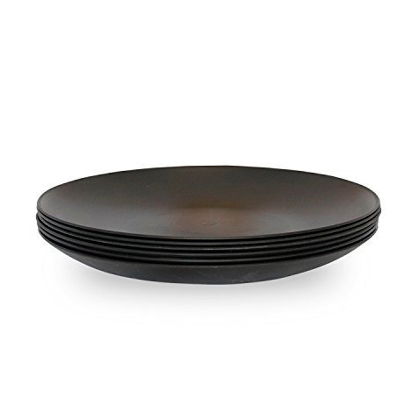 Coza Design Reusable Plastic Plate Set, BPA Free - Black - 6 Ct
