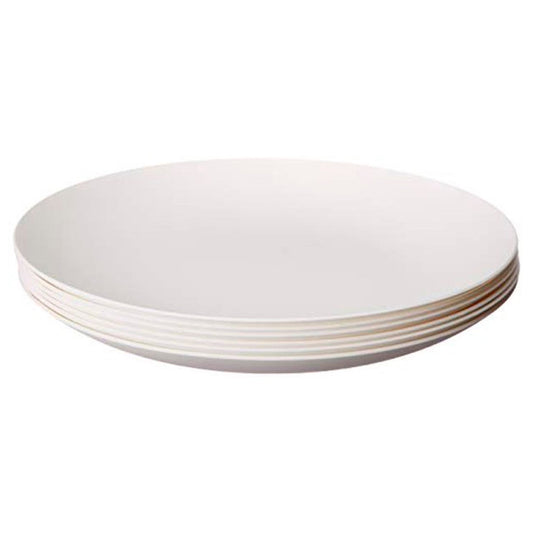 Coza Design Reusable Plastic Plate Set, BPA Free - White - 6 Ct