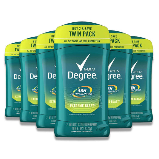 Degree - Men Dry Protection, Anti-Perspirant, Extreme Blast - 2.7 Oz Each - 6 Pack (Twin Pack)