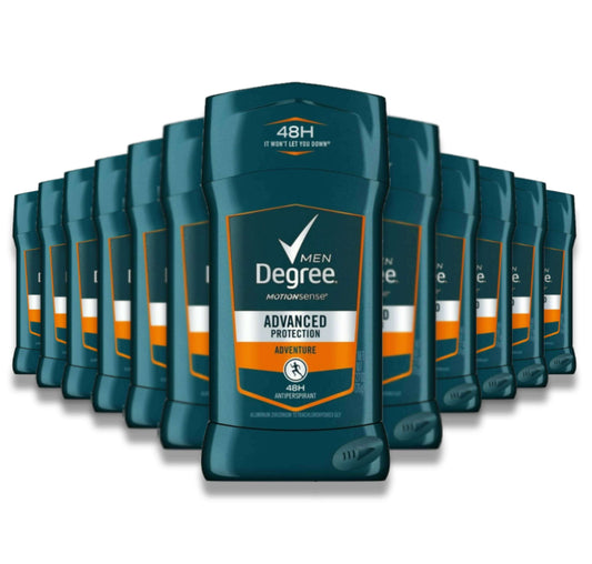 Degree - Antiperspirant Deodorant Stick, Advanced Protection, Men Adventure, - 2.7 Oz - 12 Pack