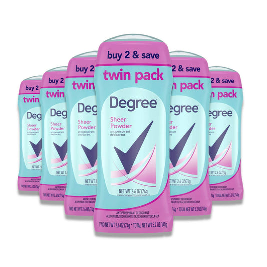 Degree - Original Antiperspirant Deodorant, Sheer Powder, for Women - 2.6 Oz - 6 Pack (Twin Pack)