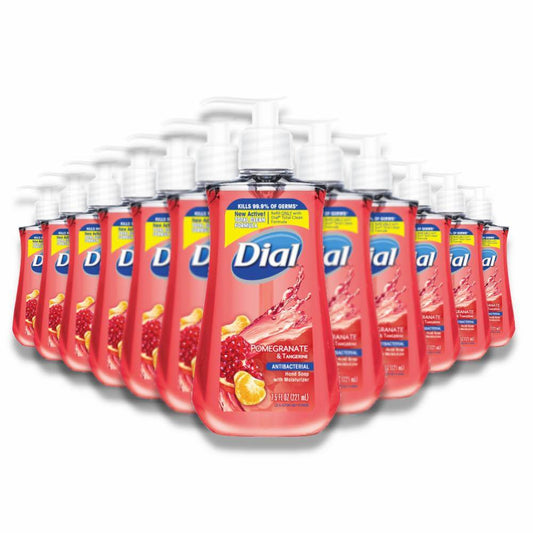 Dial - Antibacterial Liquid Hand Soap, Pomegranate and Tangerine - 7.5 oz- 12 Pack
