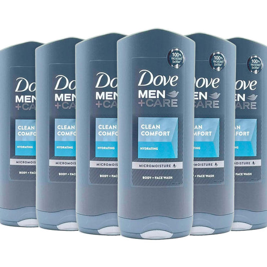 Dove Men +Care Body Wash Clean Comfort- 13.5 oz/ 400 ml- 6 Pack