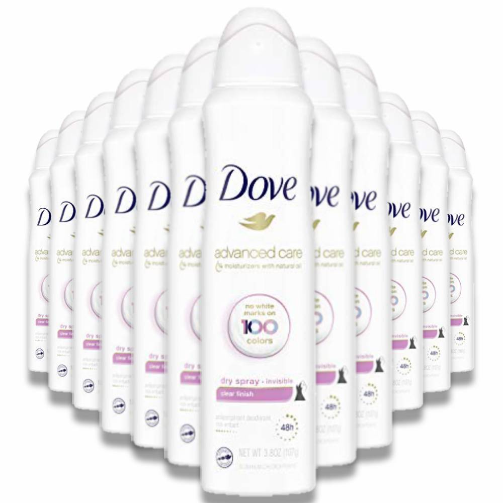 Dove - Advanced Care, Antiperspirant Dry Spray Invisible Clear Finish - 3.8 Oz - 12 Pack