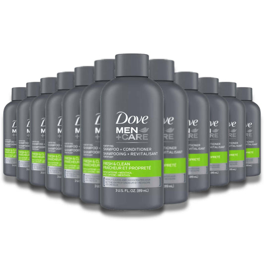 Dove Men Care - Fresh and Clean 2-in-1 Shampoo + Conditioner - 3 Oz - 12 Pack