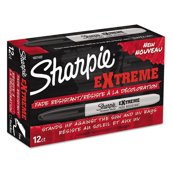 Sharpie - Extreme Marker, Fine Point, Black - 12 ct