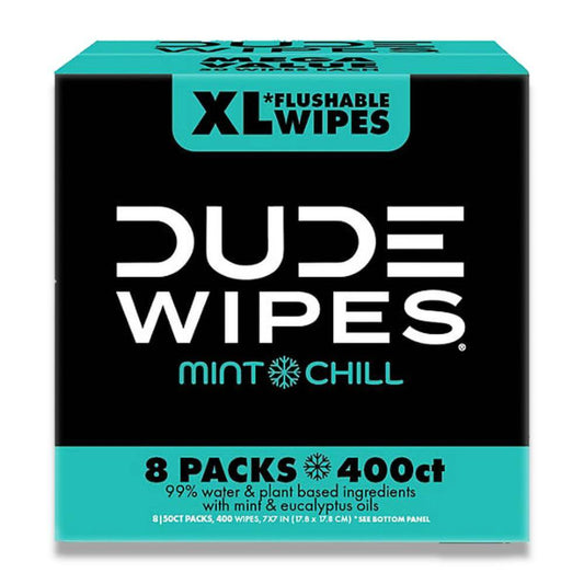Dude Wipes - Wipes Flushable Wipes, Extra Large, Mint Chill Wipes (400 Ct)