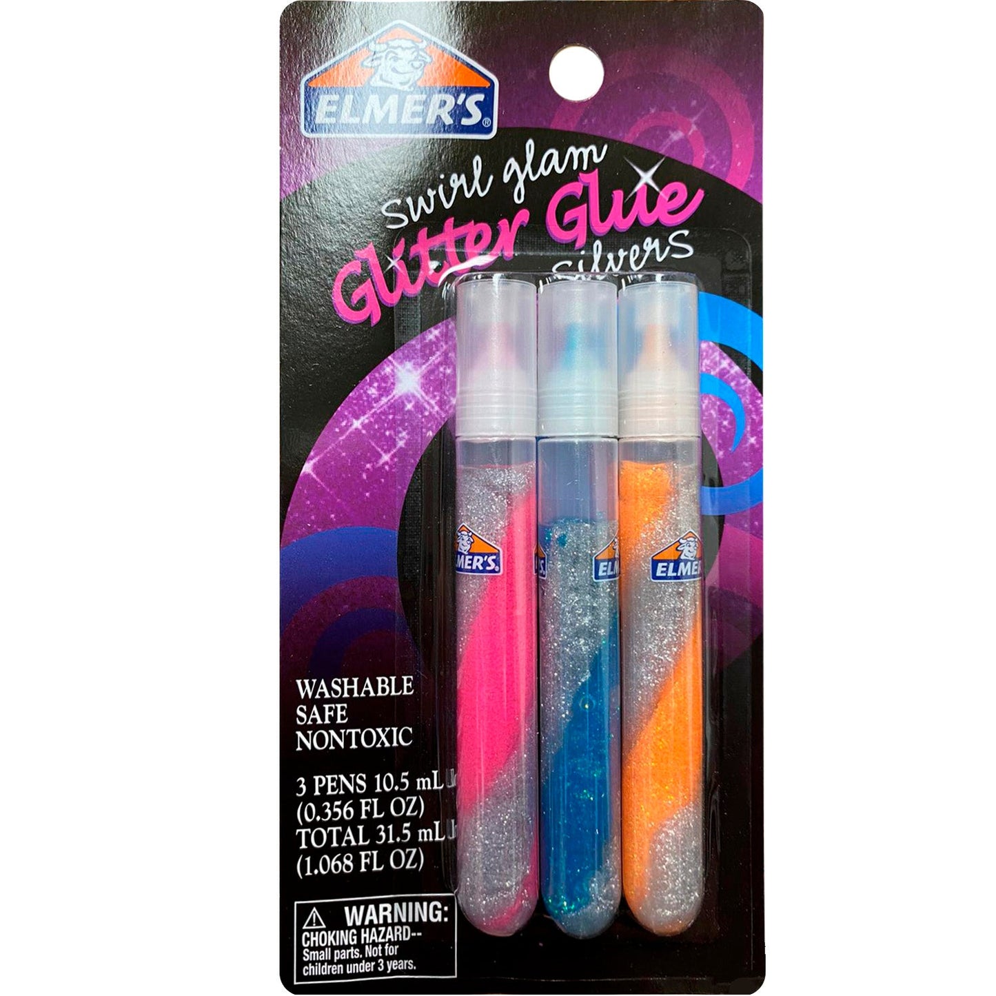 Elmer's Swim Glam Glitter Glue Silvers - 3 Count - 10.5 ml Each