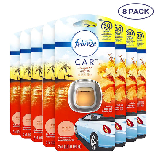 Febreze Car Freshener, Hawaiian Aloha 8 Pack