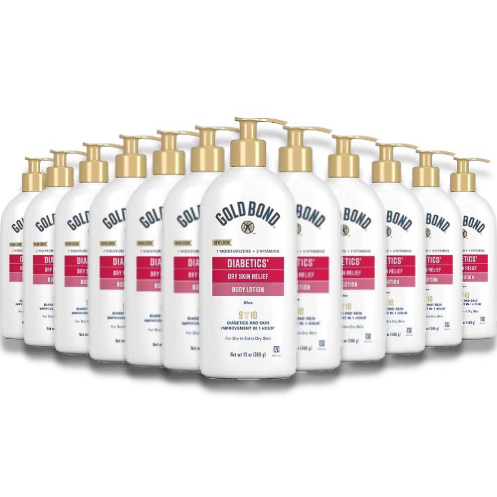 Gold Bond Diabetics' Dry Skin Relief Body Lotion, With Aloe Fragrance Free 13 Oz - 24 Pack