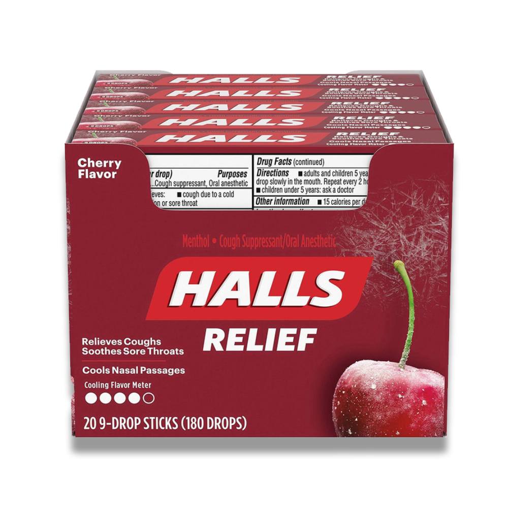 Halls - Cherry Cough Drops - 20 Ct Each