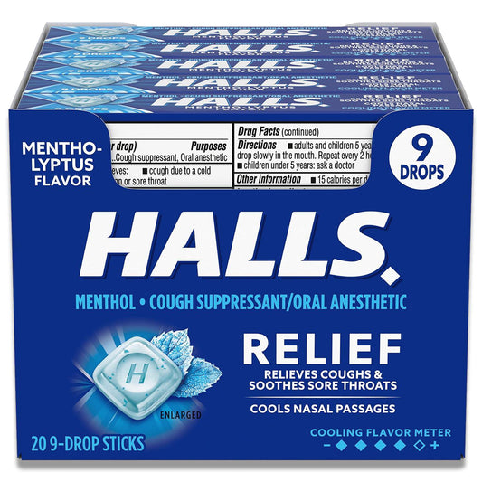 Halls - Relief Mentho-Lyptus Cough Drops - 20 Ct Each