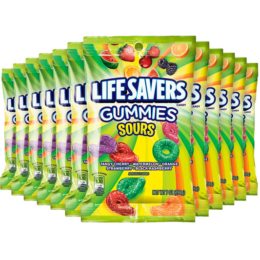 Life Savers Gummies Sours Candy Bag, - 7 Oz - 12 Ct