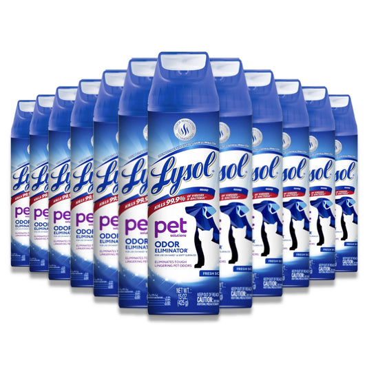 Lysol - Pet Odor Eliminator Spray, Sanitizing and Disinfecting - 15 Oz - 12 Pack
