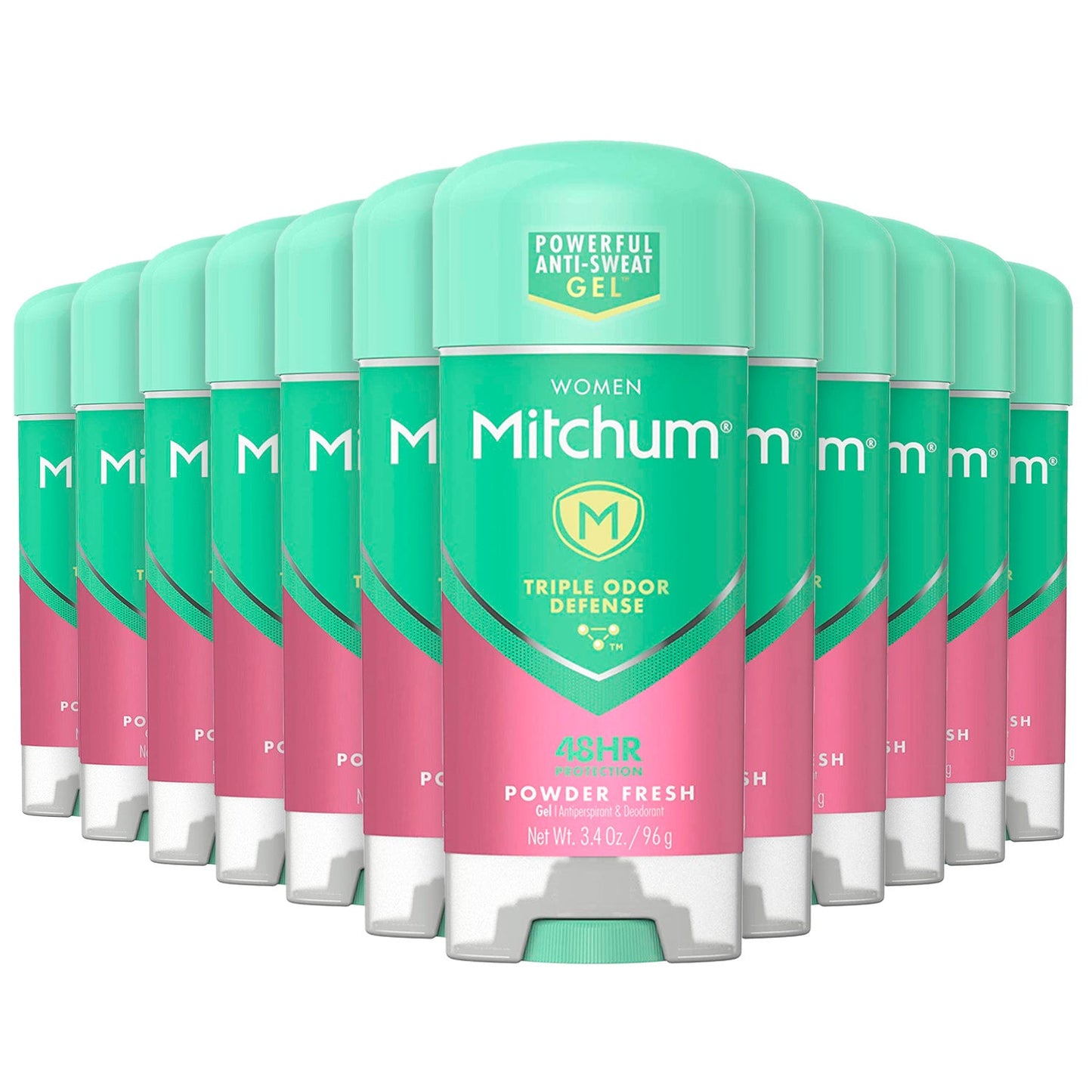 Mitchum Women Gel Antiperspirant Deodorant, Powder Fresh Bulk - 3.4 Oz - 12 Pack