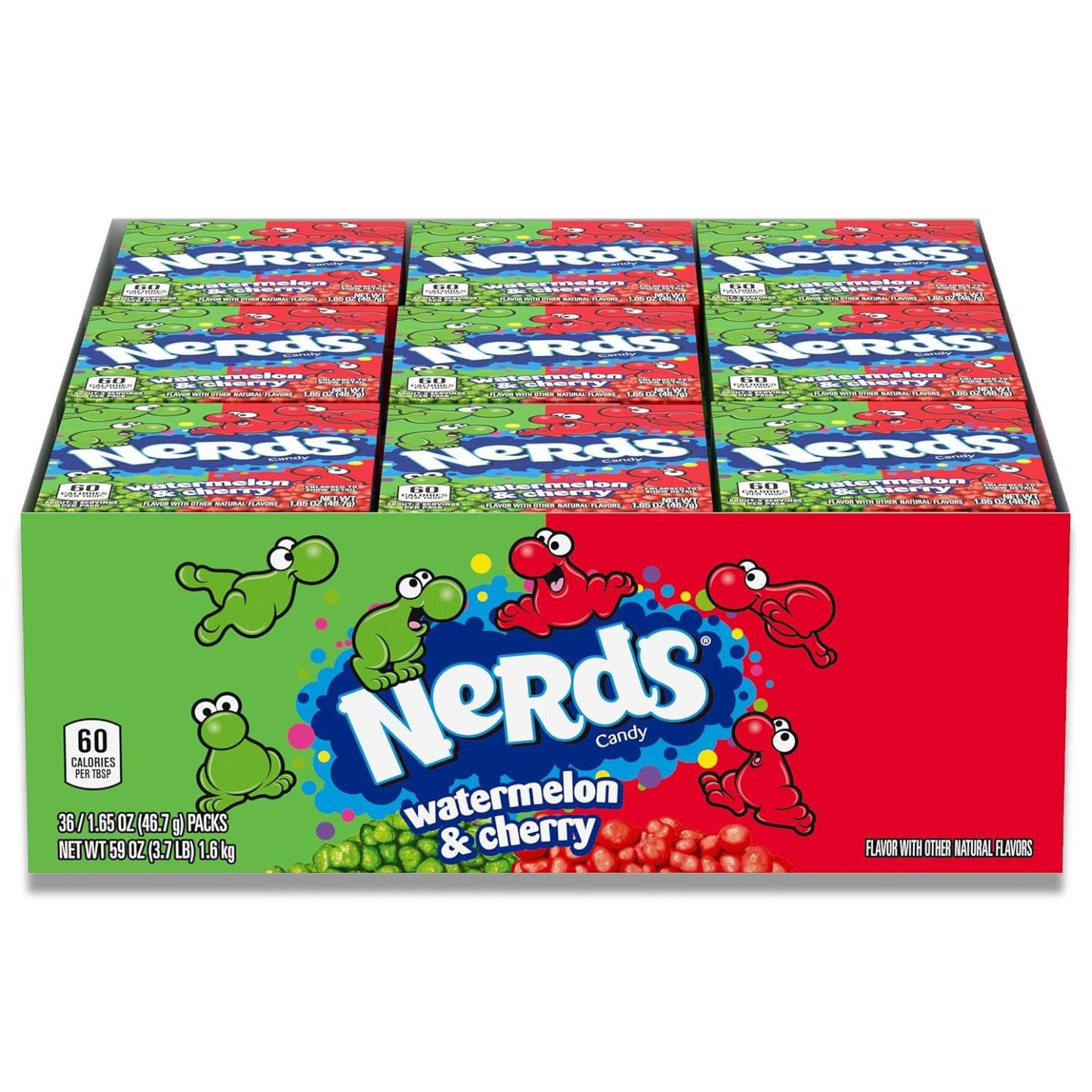 Nerds - Watermelon and Wild Cherry Candy - 1.65 Oz - 36 Ct Each