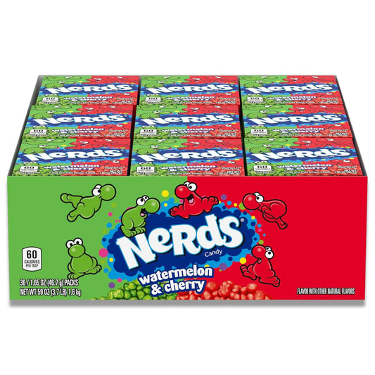 Nerds - Watermelon and Wild Cherry Candy - 1.65 Oz - 36 Ct Each
