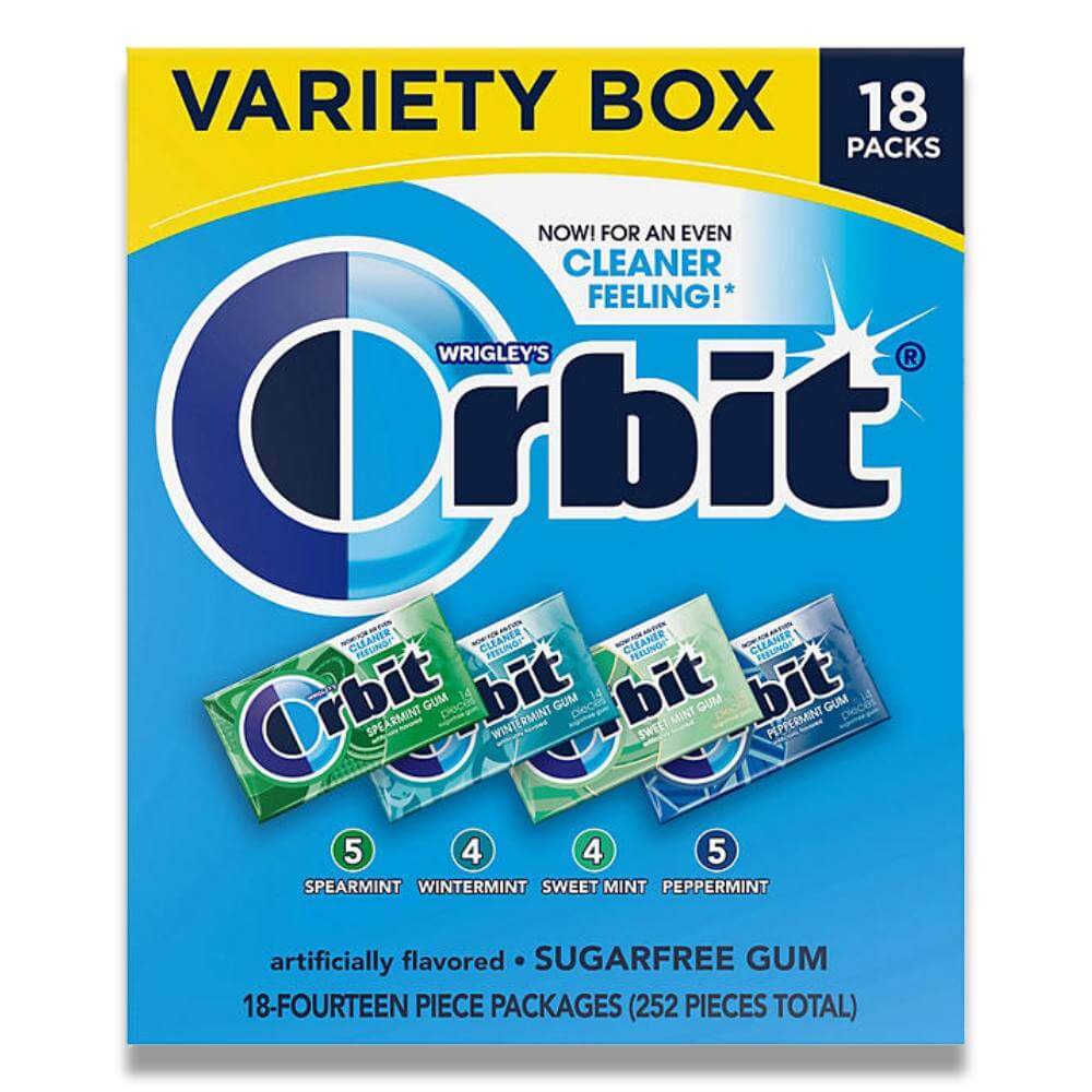 Orbit Gum Variety Box - 18 Pack - 14 Pieces Each