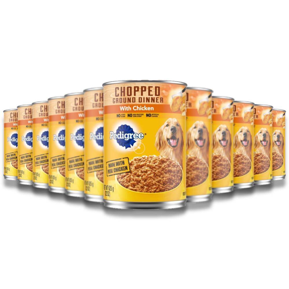 Pedigree - Chopped Ground Dinner With Chicken Canned, Wet Dog Food - 22 Oz - 12 Pack