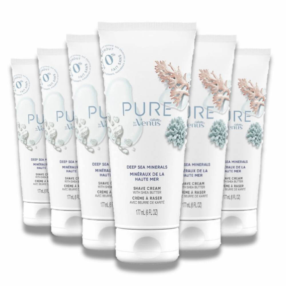 PURE by Gillette - Venus Shaving Cream Deep Sea Minerals - 6 Oz - 6 Pack