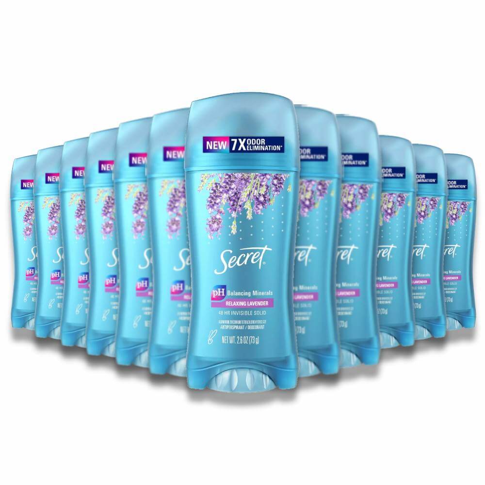 Secret Invisible Solid Lavender Antiperspirant & Deodorant 2.6 Oz - Bulk - 12 Pack
