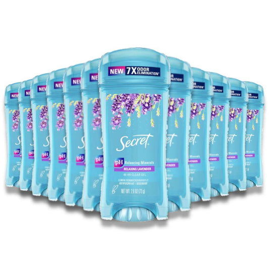 Secret Clear Gel Lavender Antiperspirant & Deodorant 2.6 Oz Each 12 Pack