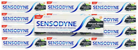 Sensodyne - Toothpaste For Sensitive Teeth Natural White, Coconut Derived Charcoal - 4 Oz - 12 Pack