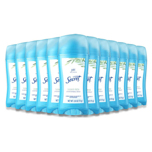 Secret Shower Fresh Invisible Solid Antiperspirant & Deodorant - 2.6oz 12 Pack