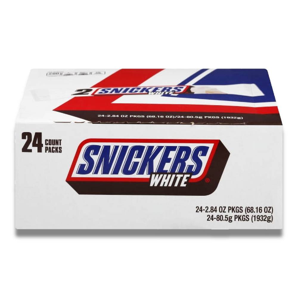 Snickers - White Chocolate Singles Size Candy Bars - 1.41 oz - 24 Ct