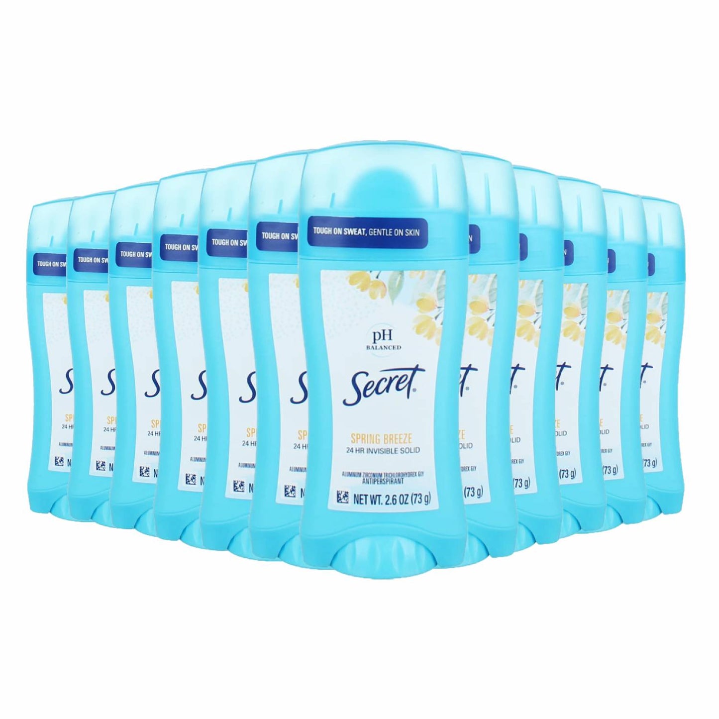 Secret Spring Breeze Invisible Solid Antiperspirant & Deodorant - 2.6oz 12 Pack