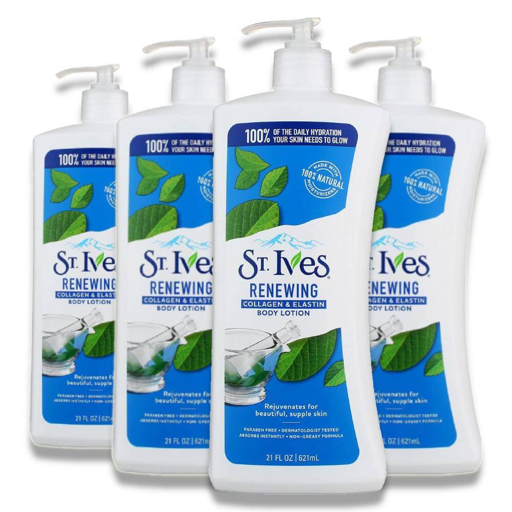 St. Ives - Skin Renewing Body Lotion, Collagen Elastin - 21 Oz - 4 Pack