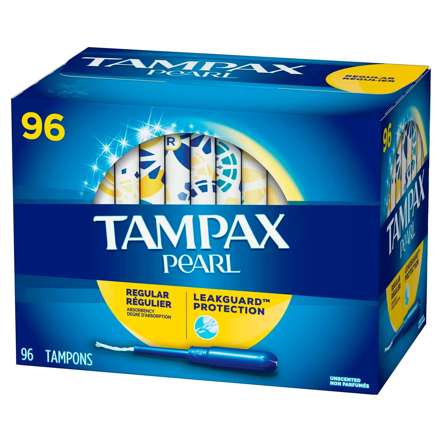 Tampax Pearl Unscented Tampons, Regular - 96 Ct