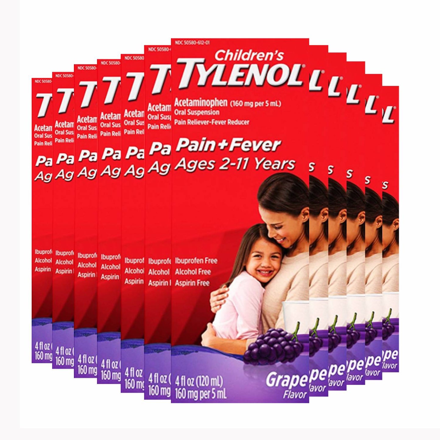 Tylenol Childrens Oral Suspension, Grape Splash 4 Oz - 12 Pack