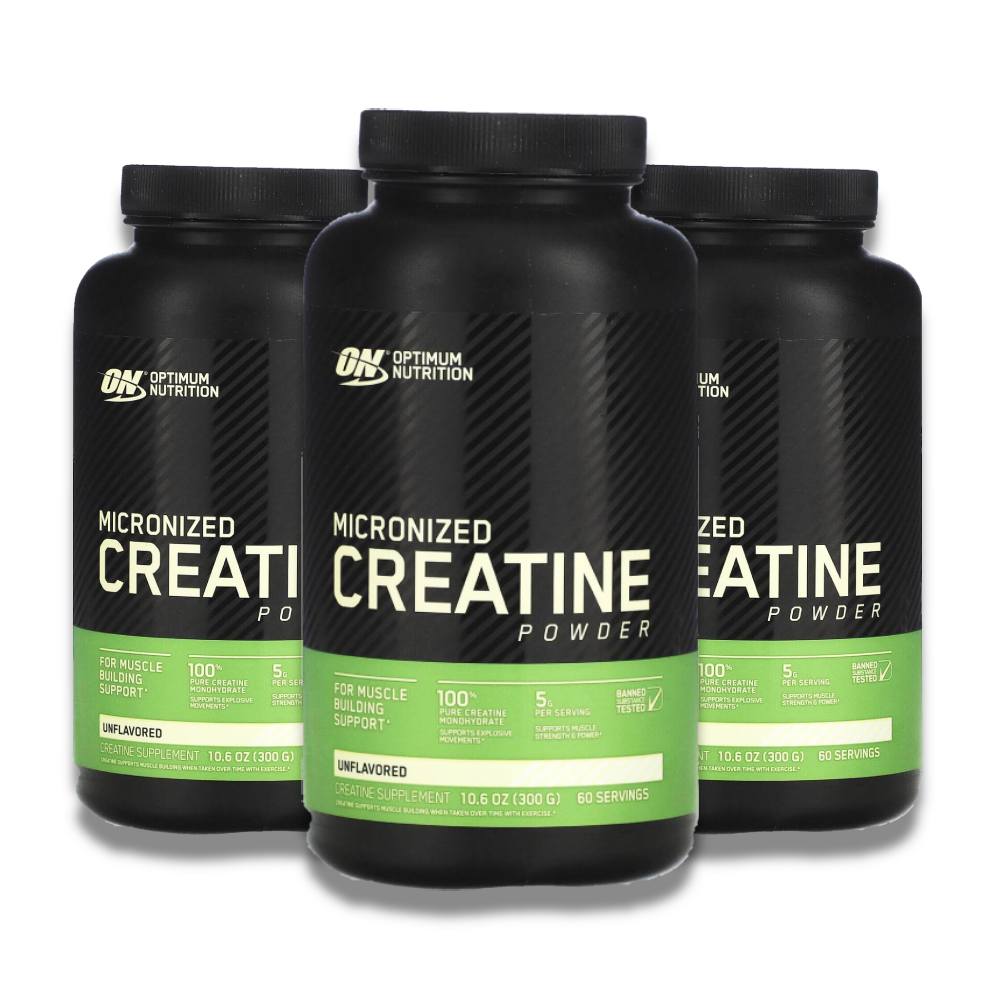 Optimum Nutrition - Micronized Creatine Powder, Unflavored - 10.6 Oz (300 gr) - 3 Pack