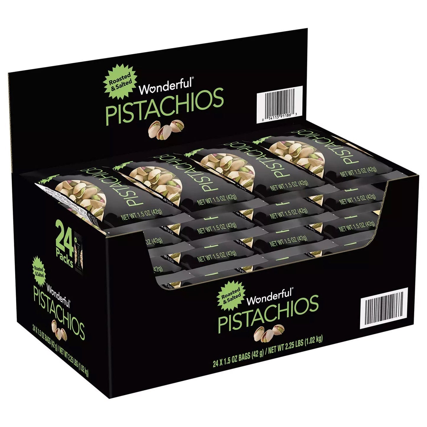 Wonderful Pistachios, Roasted & Salted - 1.5 Oz - 24 Ct