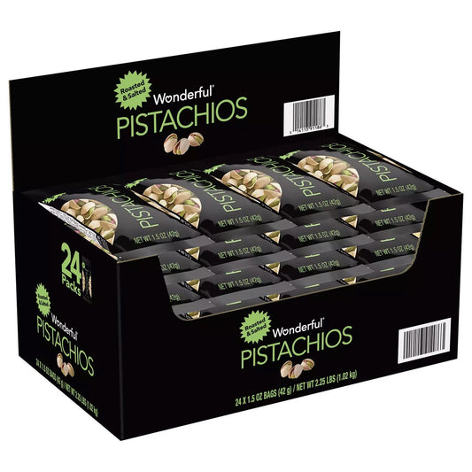 Wonderful Pistachios, Roasted & Salted - 1.5 Oz - 24 Ct